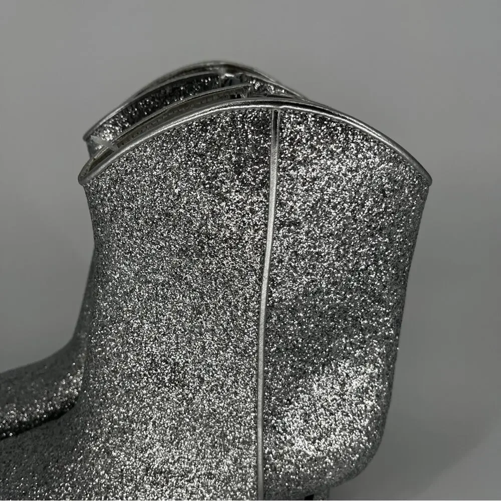 On 34th Aatira Tulip booties silver glitter - 8